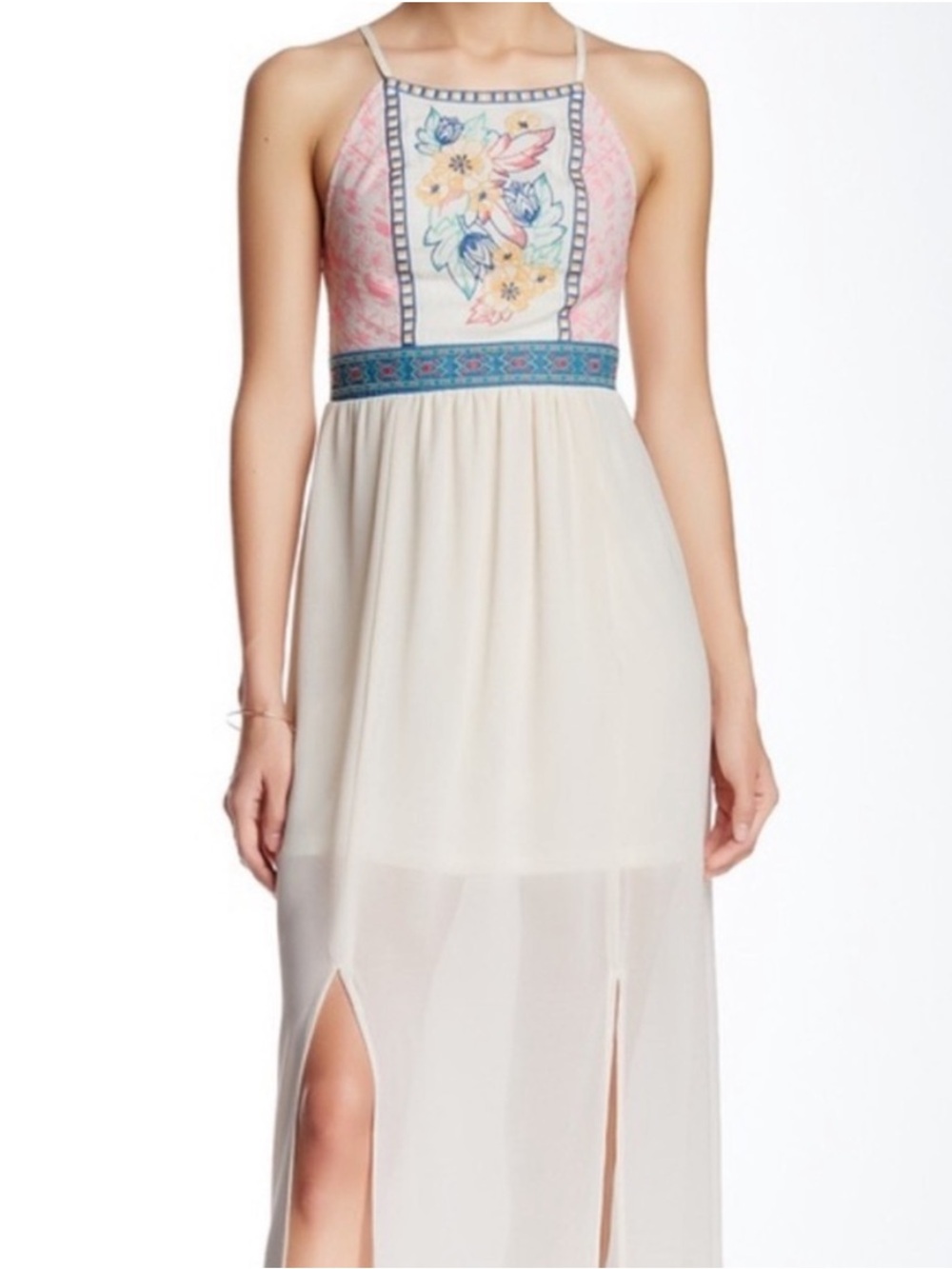 Flying Tomato Floral Embroidered Maxi Dress